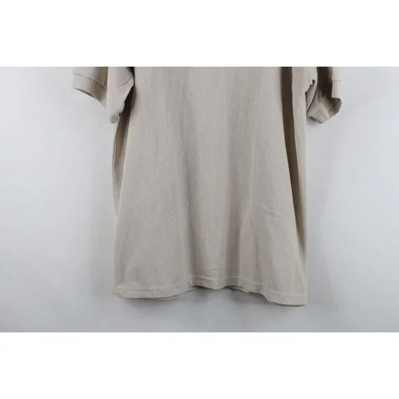 Deadstock Vintage 90s Streetwear Womens Size Large Blank Golf Polo Shirt Beige - Picture 3 of 11